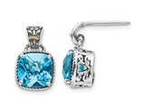 1.90 Carat (ctw) Blue Topaz Dangle Earrings in Sterling Silver